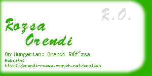 rozsa orendi business card